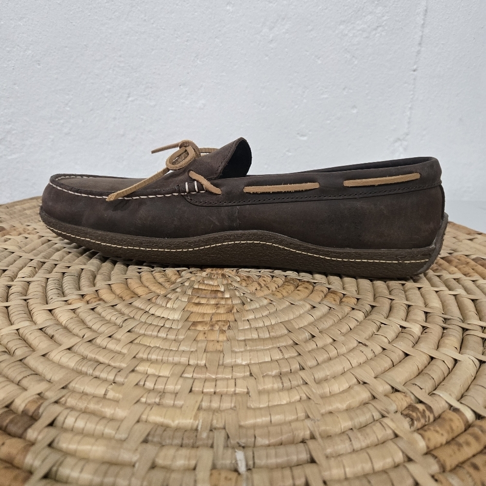 L.L. Bean Men's Dark Brown Leather Loafers Slippers - Picture 3 of 7